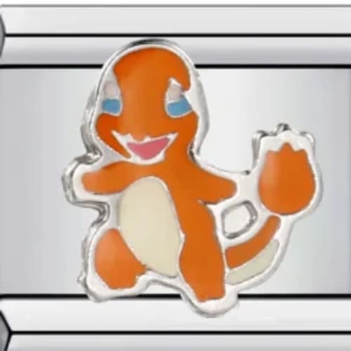 Charm Italiano Charmander Esmaltado Plateado