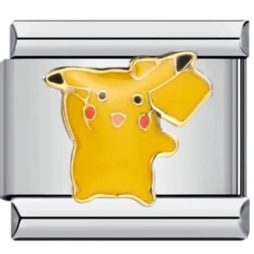 Charm Italiano Pikachu Esmaltado Plateado