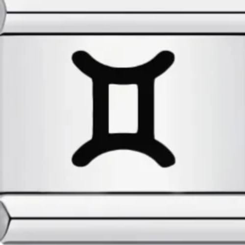 Charm Italiano Signo Zodiacal Géminis Plateado
