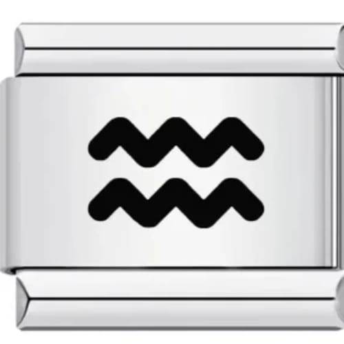 Charm Italiano Signo Acuario Plateado