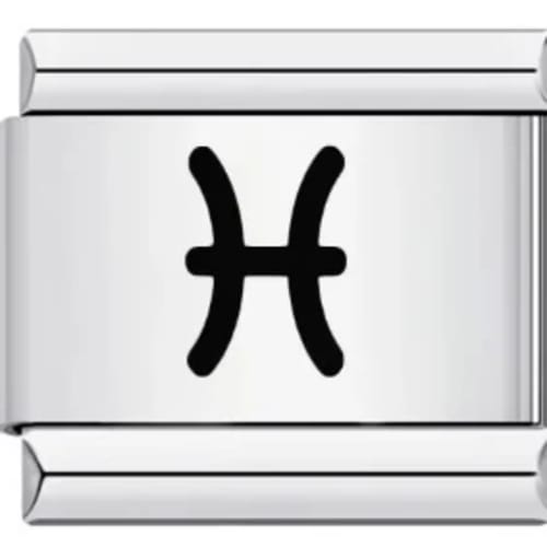 Charm Italiano Signo Piscis Plateado