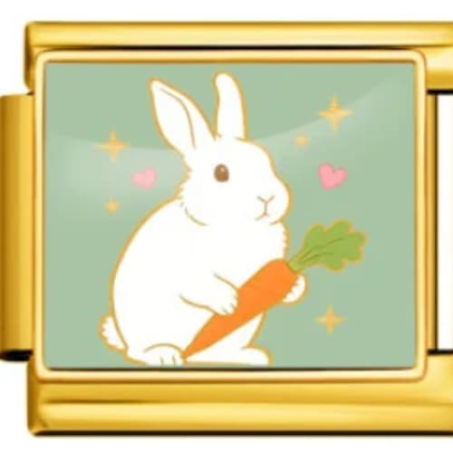 Charm Italiano Conejo con Zanahoria Dorado