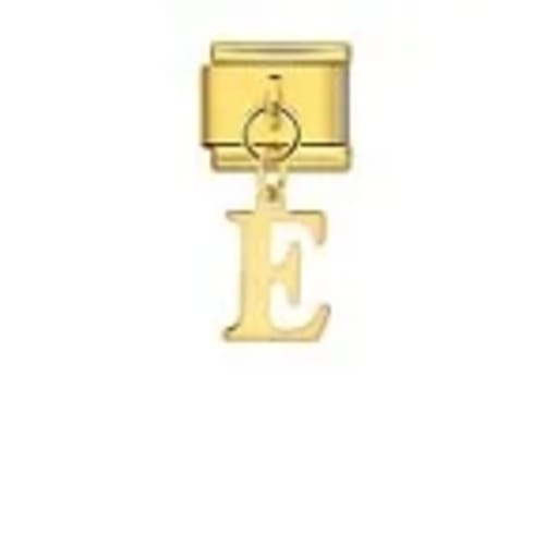 Charm Italiano Letra E Colgante Dorado