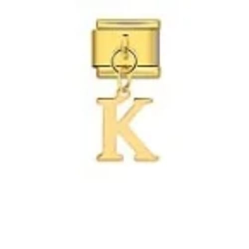 Charm Italiano Letra K Colgante Dorado