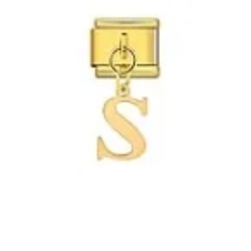 Charm Italiano Letra S Colgante Dorado