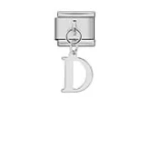 Charm Italiano Letra D Colgante Plateado
