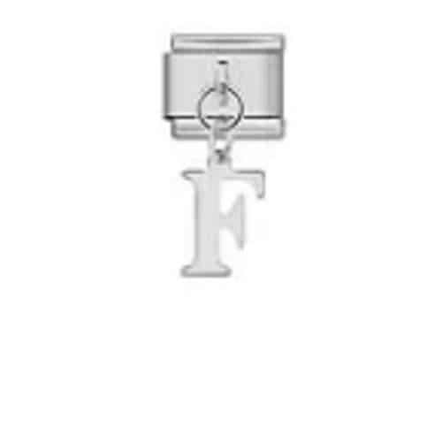 Charm Italiano Letra F Colgante Plateado