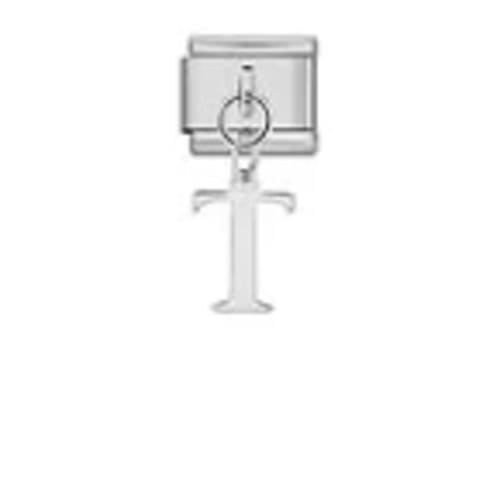 Charm Italiano Letra T Colgante Plateado