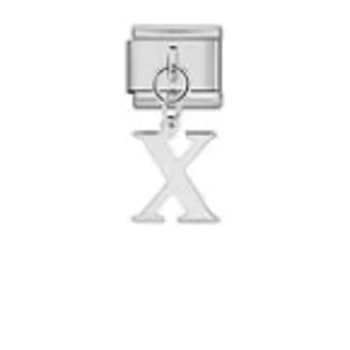 Charm Italiano Letra X Colgante Plateado