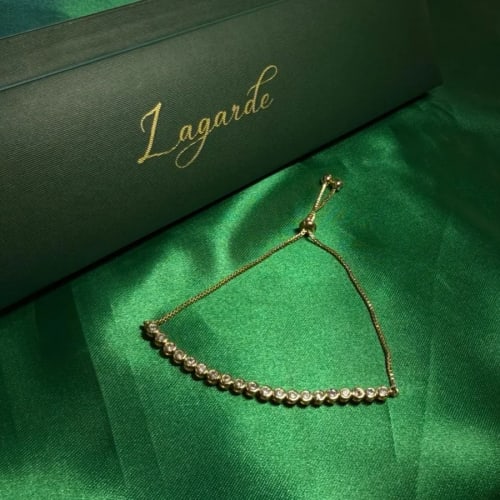 Pulsera Media Tennis con Circonias en Chapa de Oro 18k