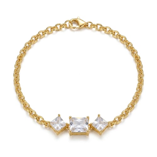 Pulsera de Piedras en Chapa de Oro 18k