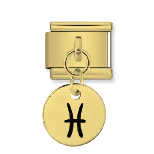 Charm Italiano Signo Piscis Colgante Dorado