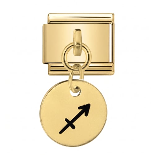 Charm Italiano Signo Sagitario Colgante Dorado