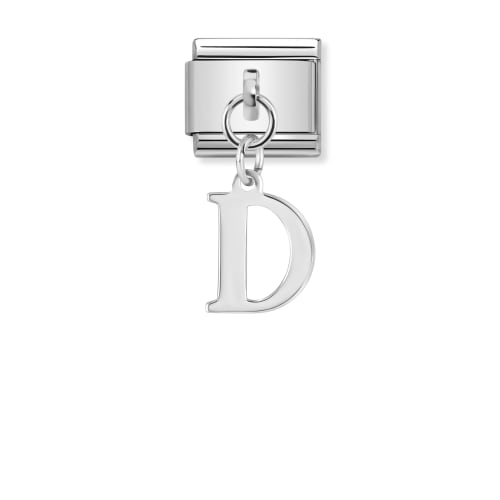 Charm Italiano Letra D Colgante Plateado