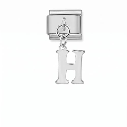 Charm Italiano Letra H Colgante Plateado