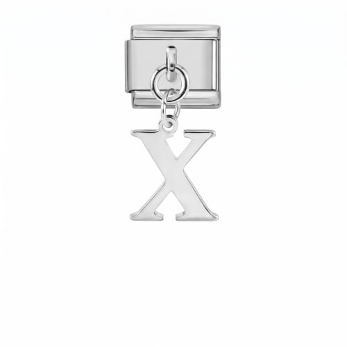 Charm Italiano Letra X Colgante Plateado