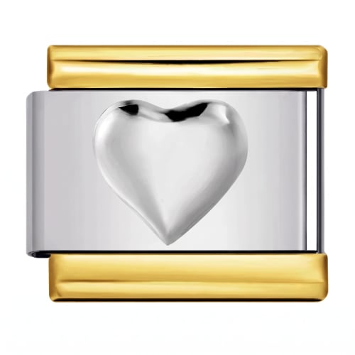 Charm Italiano Corazón Plateado