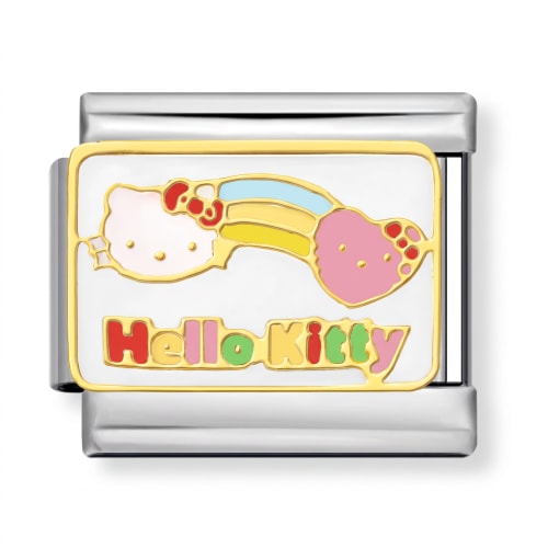 Charm Italiano Hello Kitty con Arcoíris Plateado