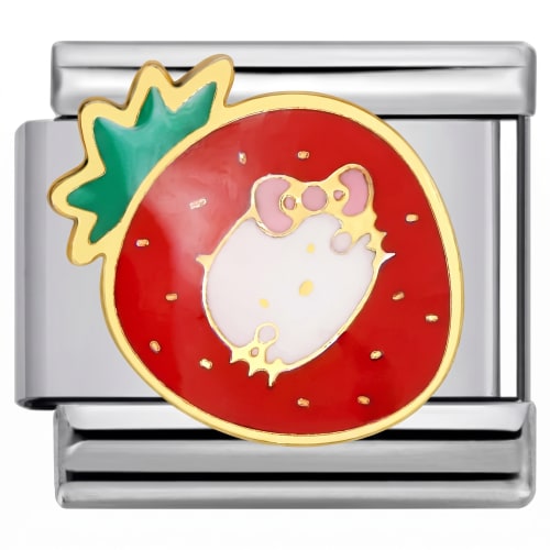 Charm Italiano Hello Kitty Fresa Plateado