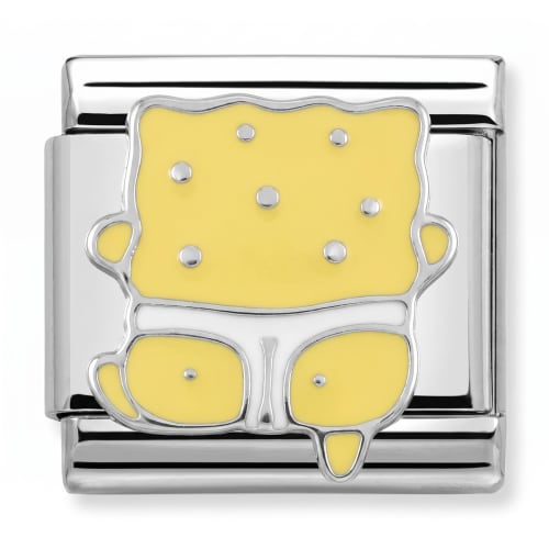 Charm Italiano Perro Amarillo Plateado
