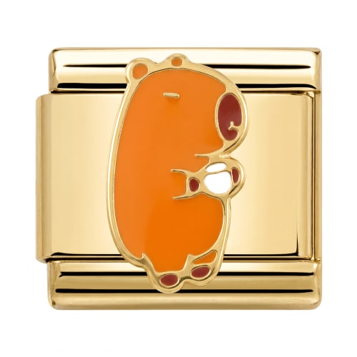 Charm Italiano Riñón Naranja Dorado