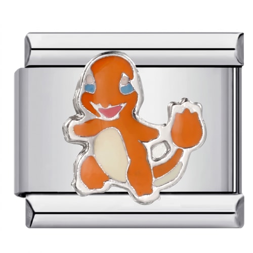 Charm Italiano Charmander Esmaltado Plateado