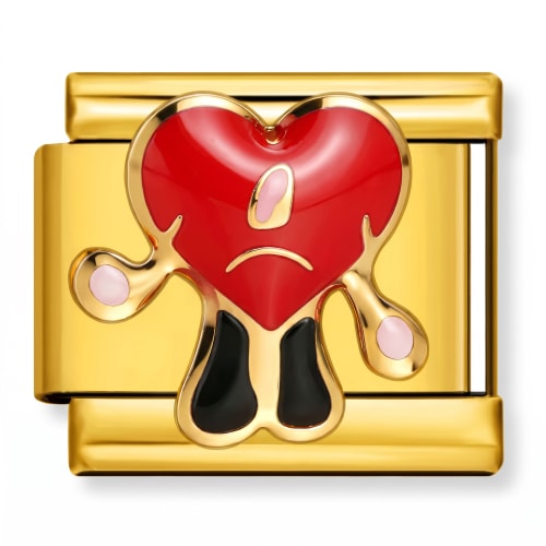 Charm Italiano Corazón Triste Bad Bunny Dorado