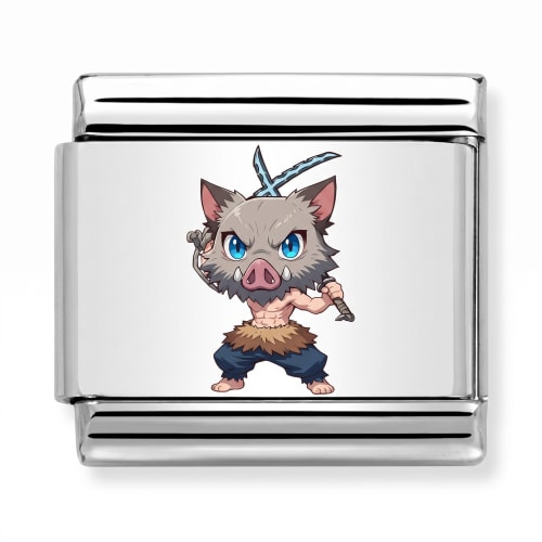 Charm Italiano Inosuke Hashibira Plateado
