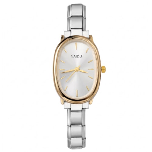Reloj Italiano de Eslabones Plateado