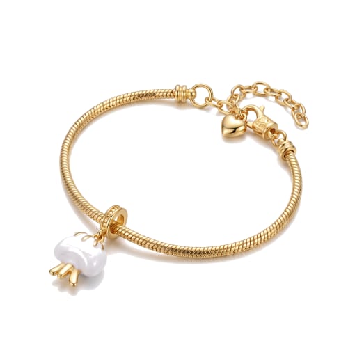 Pulsera Estilo Pandora en Chapa de Oro 18k
