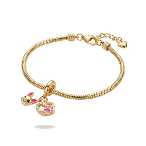 Pulsera Estilo Pandora en Chapa de Oro 18k