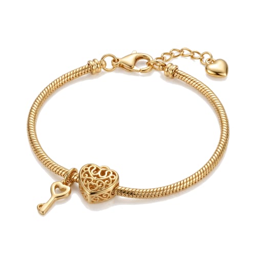 Pulsera Estilo Pandora en Chapa de Oro 18k