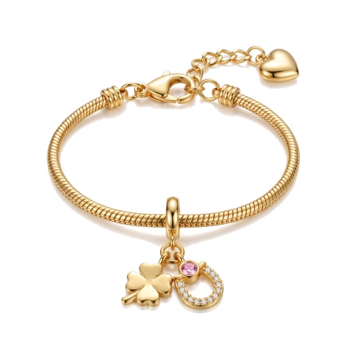 Pulsera Estilo Pandora en Chapa de Oro 18k