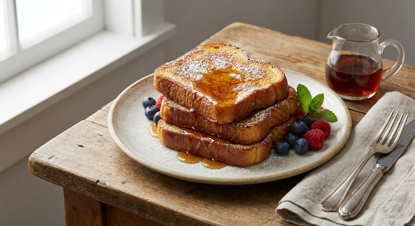 Brioche French Toast with Bourbon-Maple Syrup