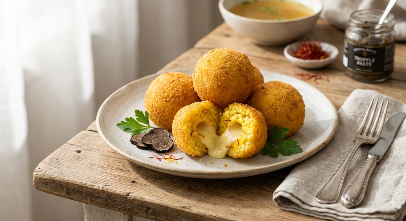 Truffle & Saffron Arancini with Taleggio Heart