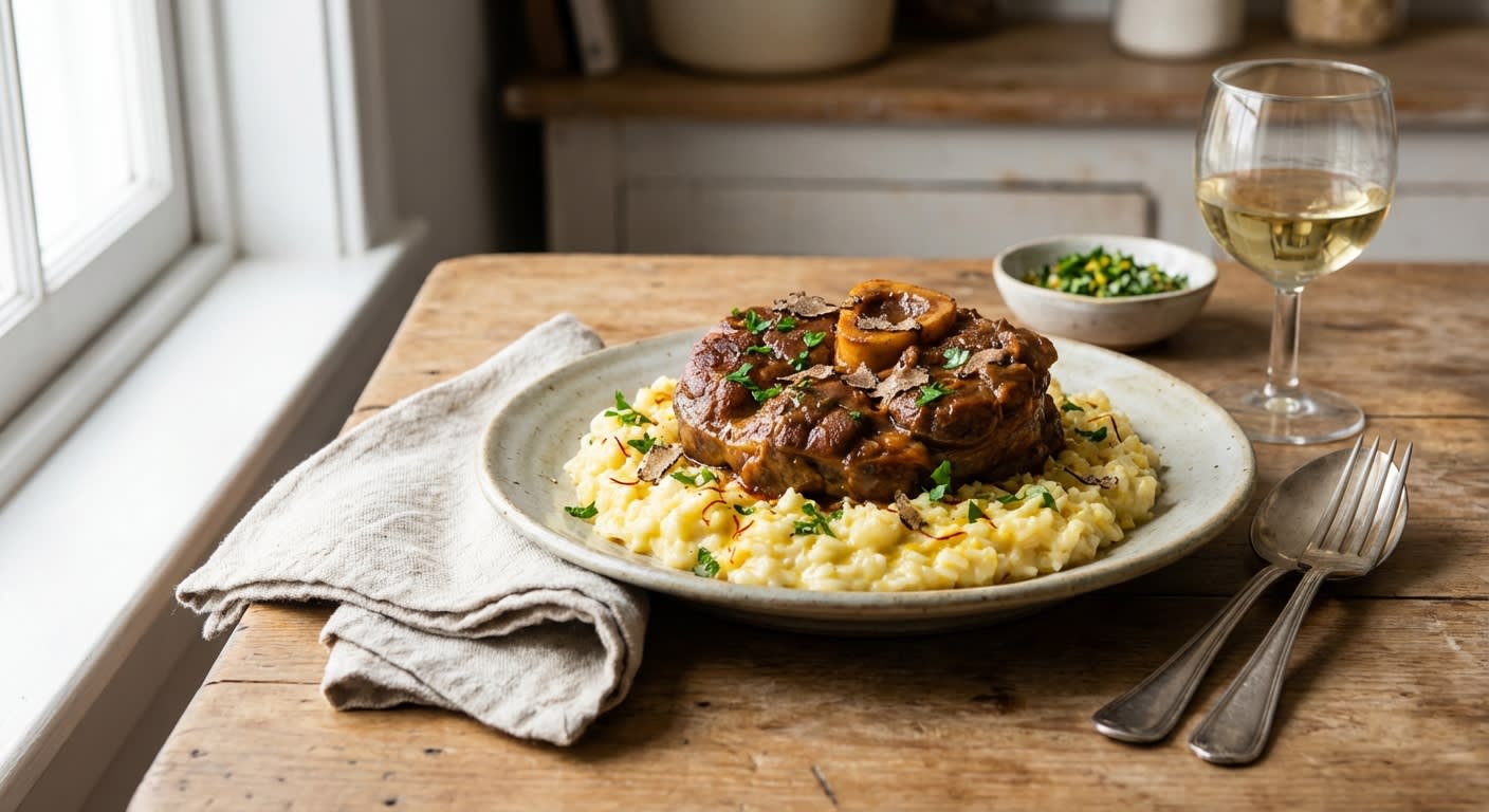 Truffled Osso Buco with Saffron Cauliflower 'Risotto'