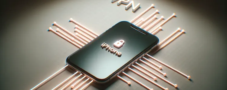 a 3d animated picture of an iphone with a lock symbol and the text vpn