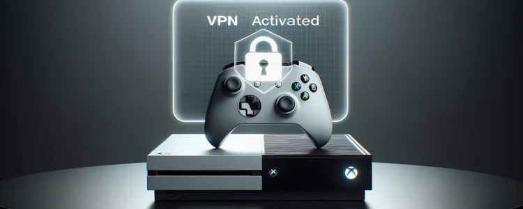 an xbox and a vpn symbol on a dark background