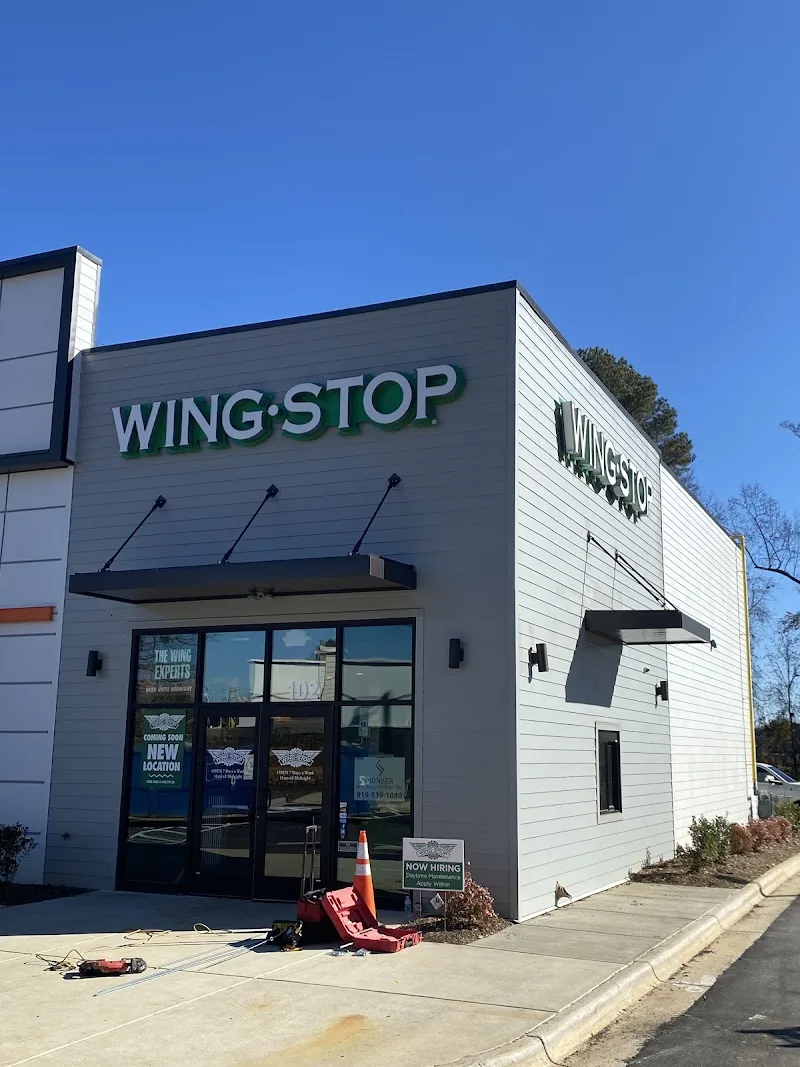 Wingstop food and storefront view at 8215 Fayetteville Road in Raleigh, North Carolina