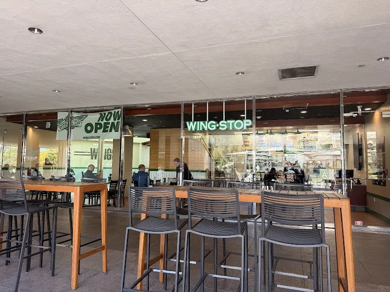 Wingstop food and storefront view at 350 S. Grand Ave in Los Angeles, California
