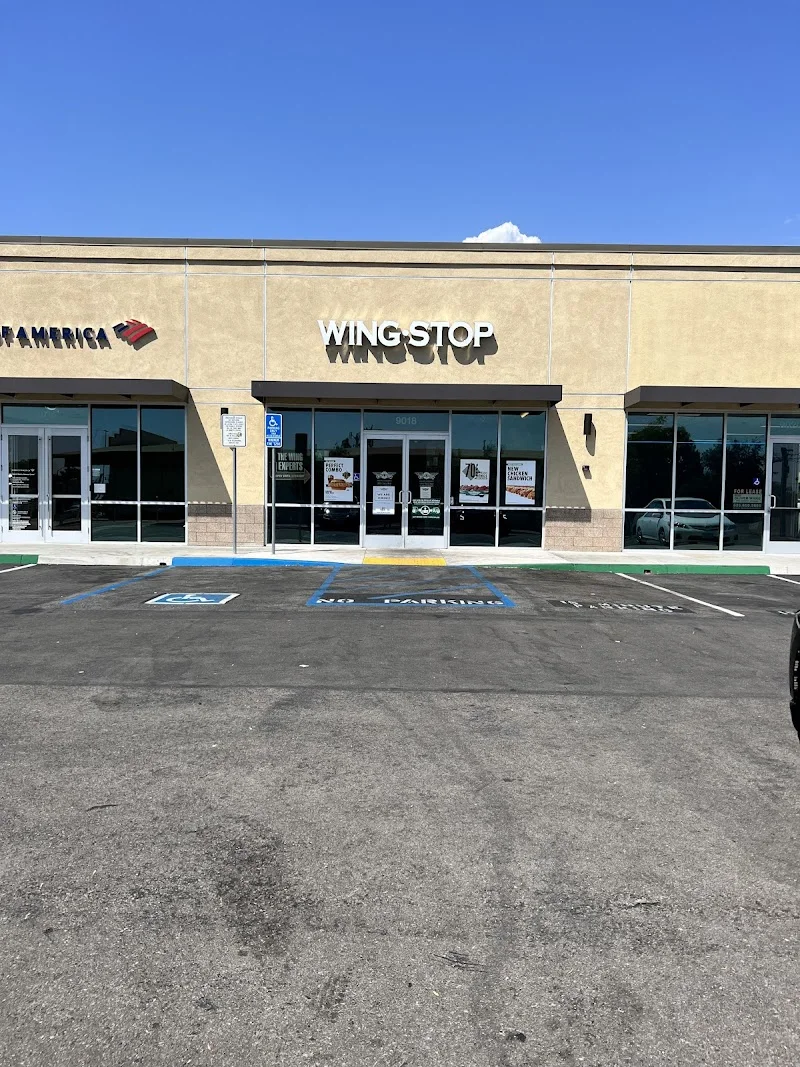 Wingstop food and storefront view at 9018 Huntington Dr. in San Gabriel, California