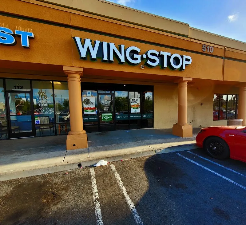 Wingstop food and storefront view at 510 Hacienda Dr Ste 113 in Vista, California