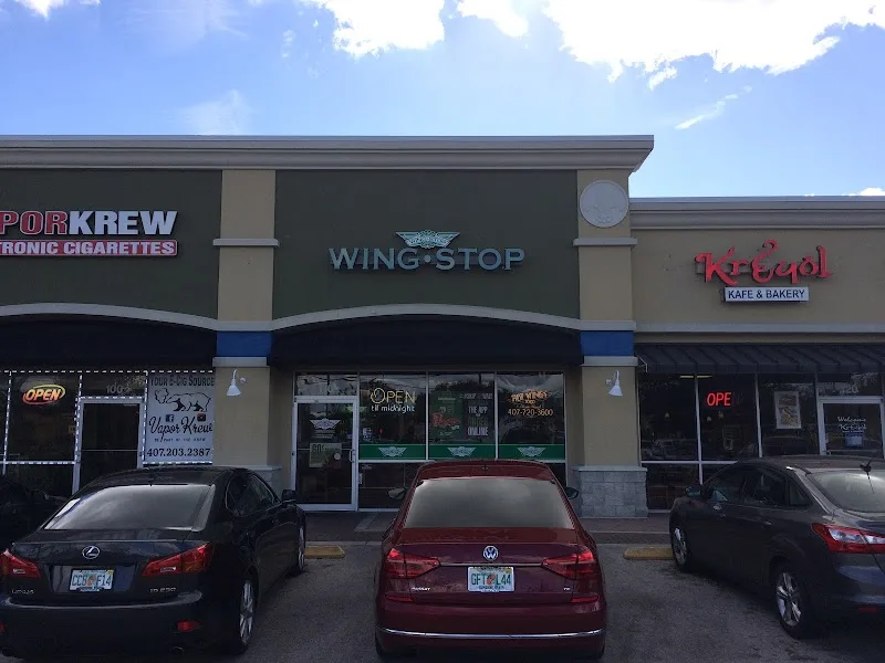 Wingstop food and storefront view at 12014 East Colonial Drive in Orlando, Florida