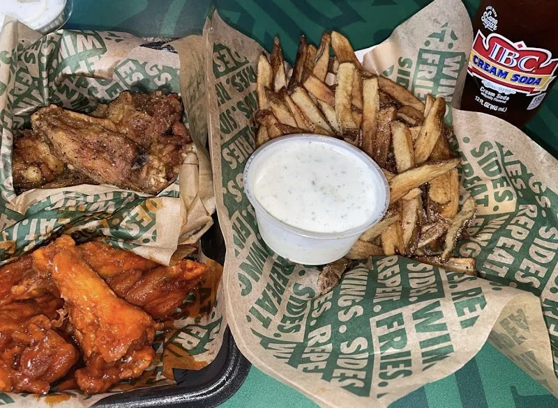 Wingstop food and storefront view at 1715 Howell Mill Road in Atlanta, Georgia