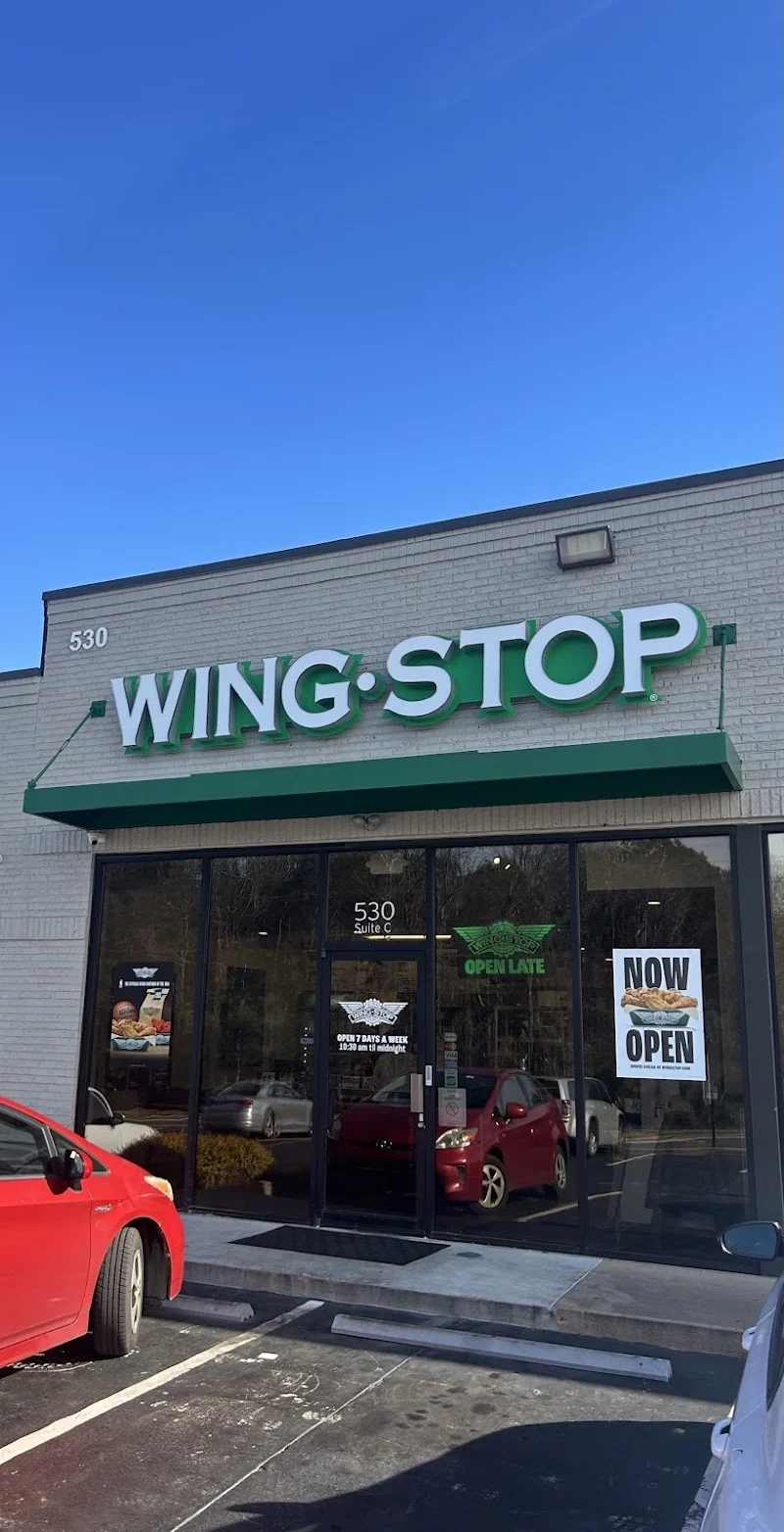 Wingstop food and storefront view at 530 Lake Center Pkwy in Cumming, Georgia