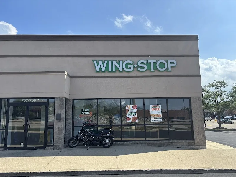 Wingstop food and storefront view at 799 W. Route 22 in Lake Zurich, Illinois