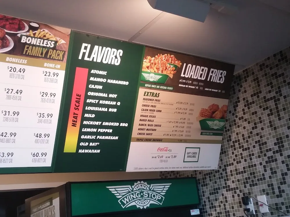Wingstop food and storefront view at 15477 Excelsior Dr in Bowie, Maryland