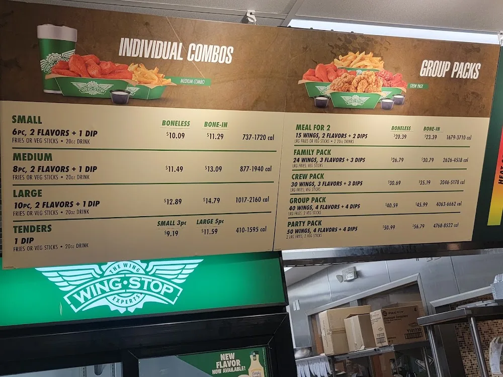 Wingstop food and storefront view at 1061 W. Patrick St in Frederick, Maryland