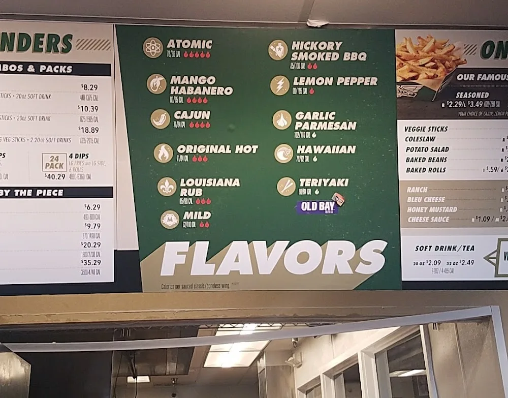 Wingstop food and storefront view at 14623 Baltimore Ave in Laurel, Maryland