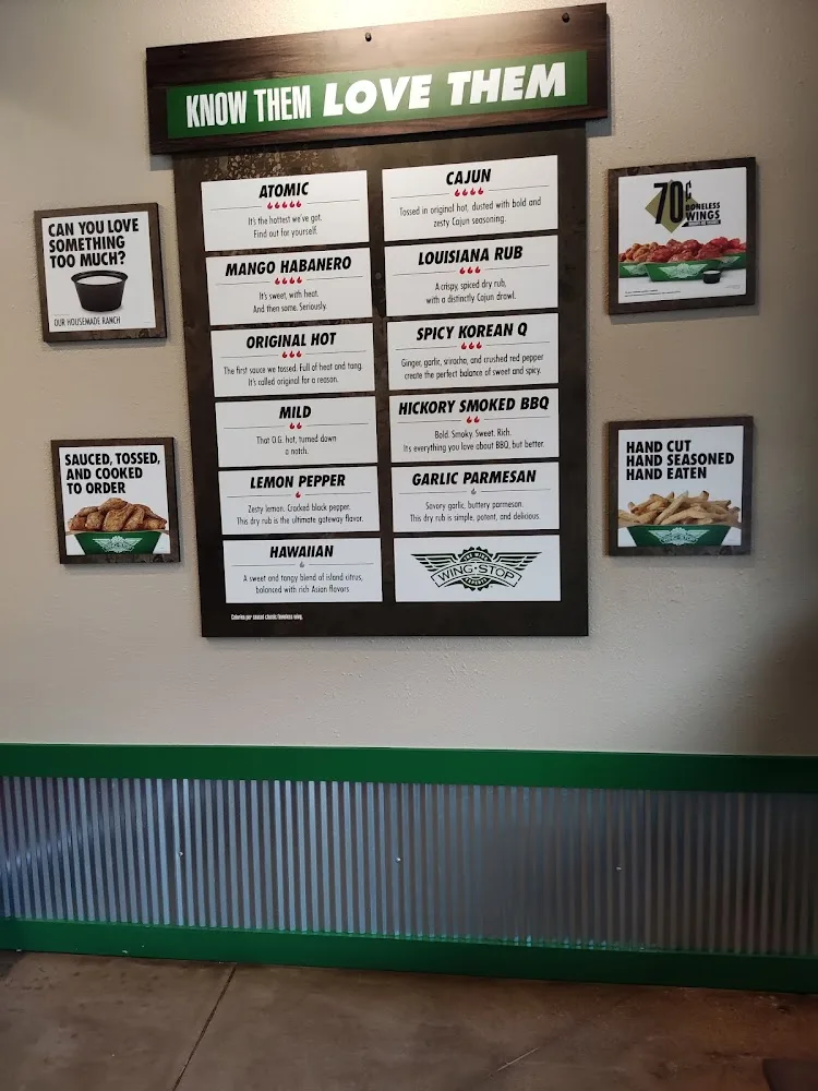 Wingstop food and storefront view at 8019 State Line Rd in Kansas City, Missouri